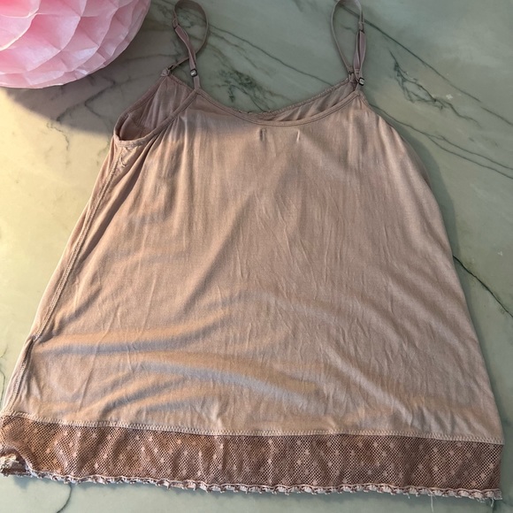 American Eagle Tank Top color blush pink size S/P lace top and bottom pre loved - Picture 3 of 5